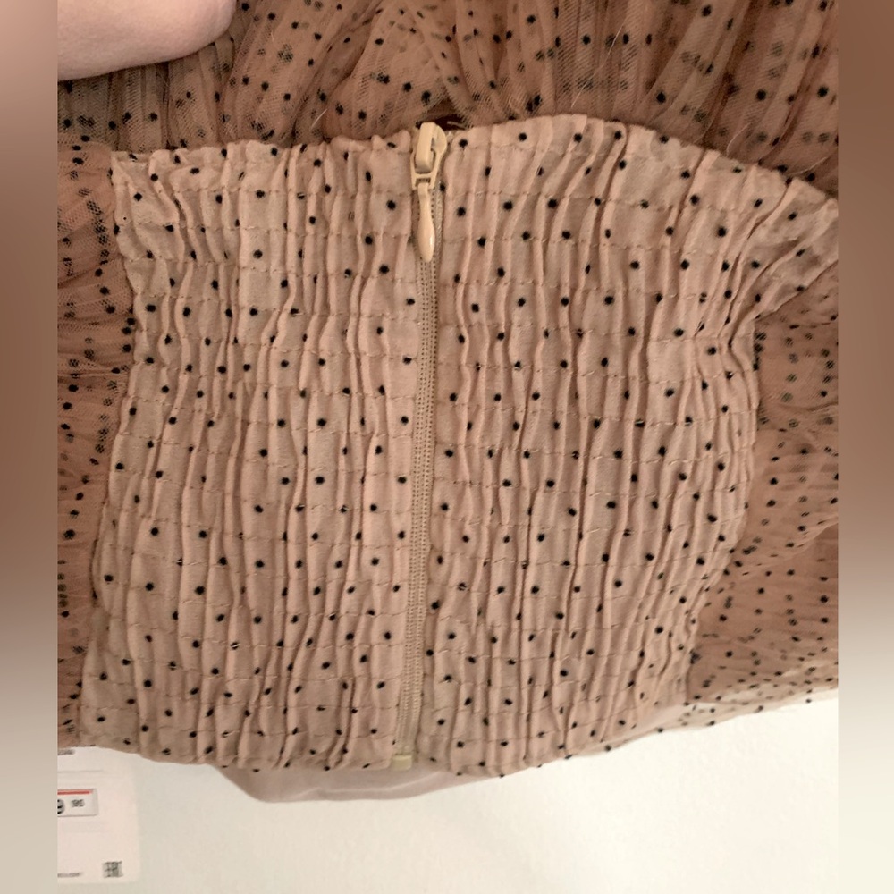 NWT Zara Nude Tulle Crop Top - Picture 3 of 8